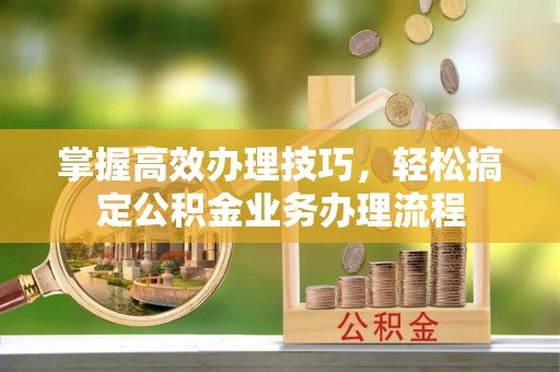 潢川掌握高效办理技巧，轻松搞定公积金业务办理流程